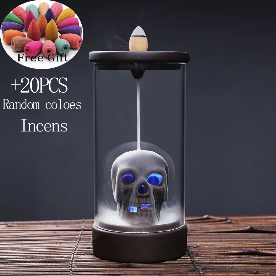 Ветрозащитная ароматическая горелка в виде черепа с водопадом украшение для