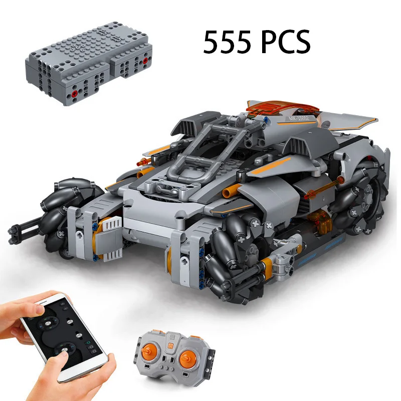 New Technology Machinery-Desert Storm 555PCS Wheat Wheels Electric APP Remote Control Model Boy Assembled Building Block Toys | Игрушки и