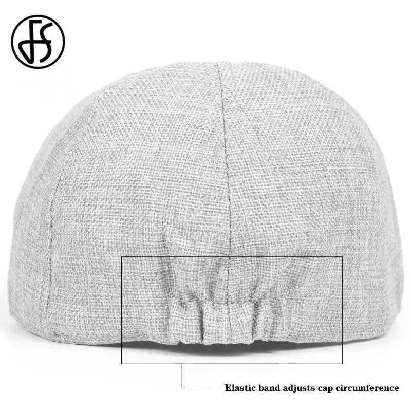 Берет от солнца FS из хлопка и льна для мужчин женщин регулируемый однотонный