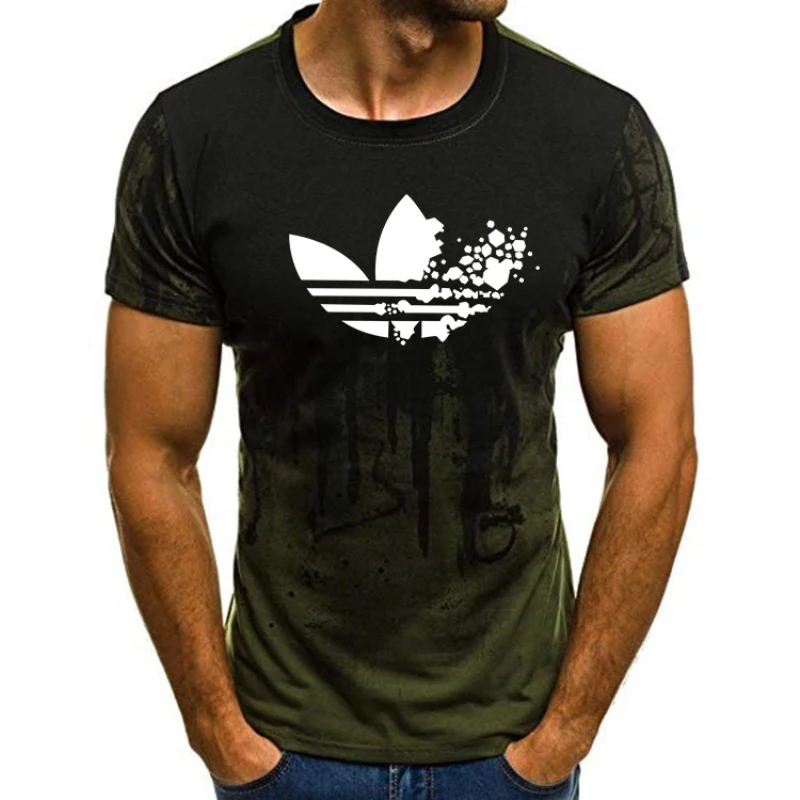 3D печать брендовая футболка для бега мужская с коротким рукавом рубашка