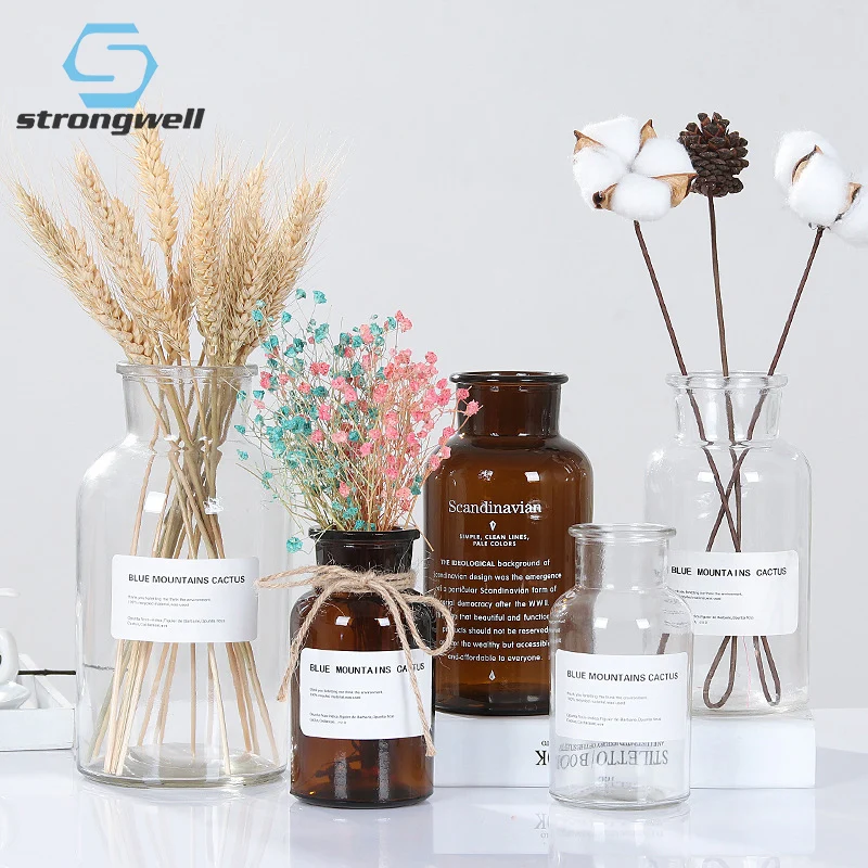 Strongwell скандинавские Мини художественные цветочные вазы прозрачная стеклянная