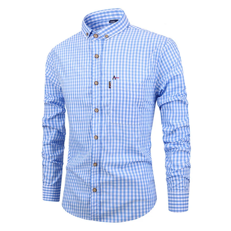 Рубашка мужская хлопковая с длинным рукавом, осень-весна, 2020 от AliExpress RU&CIS NEW