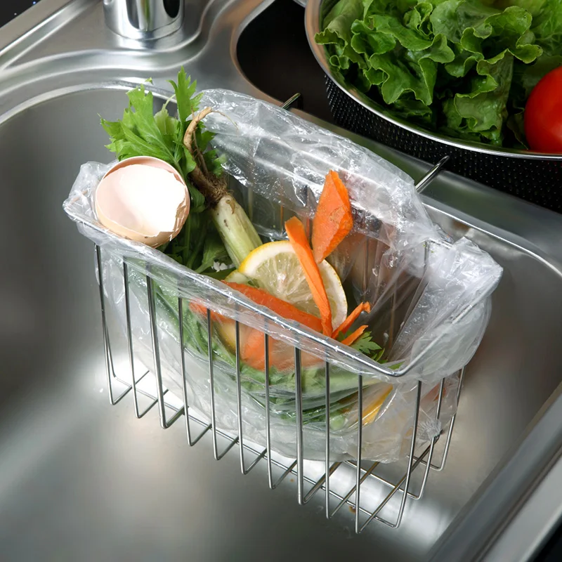 2 размера удобный кухонный держатель для губки из нержавеющей стали|Корзины