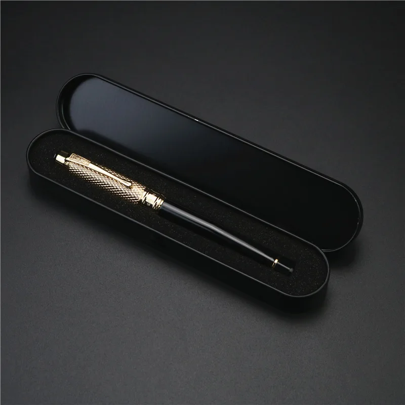 metal box pen Высококачественная перьевая ручка для друзей раздача подарков металлическая чернильная ручка Золотая Кепка офисная школьная записывающая - Цвет: metal box pen