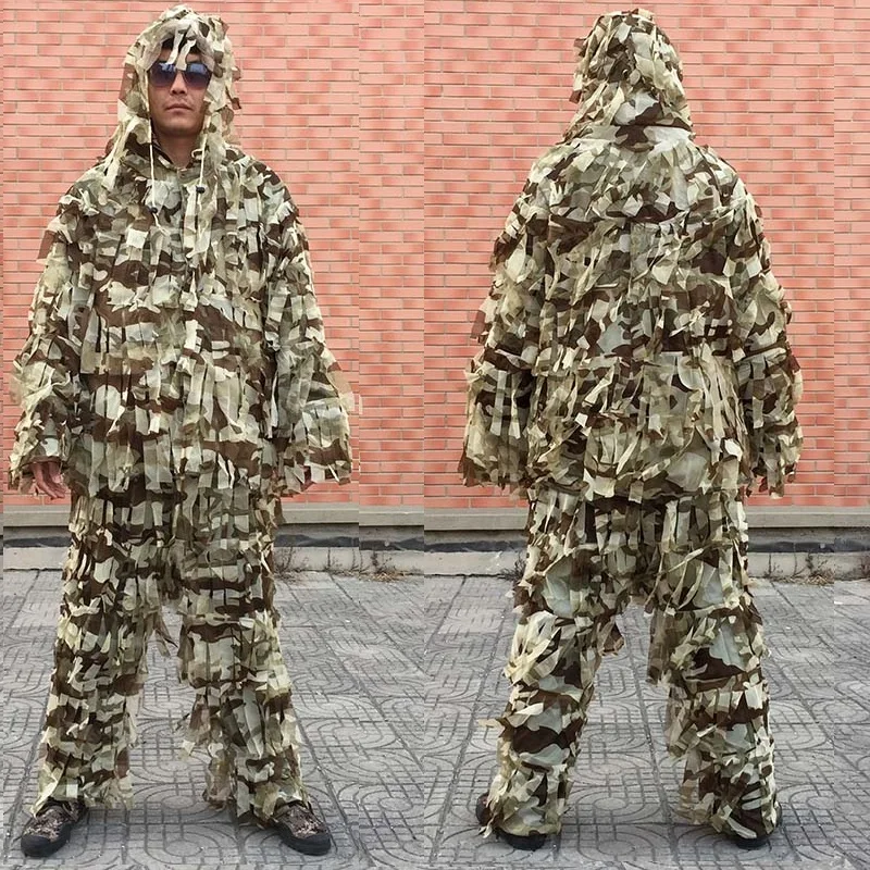 

Армейский Камуфляжный костюм Yowie Ghillie с 3D листьями, страйкбол, снайпер, тактический охотничий костюм/охотничья Палатка/охотничья жалюзи, дыш...