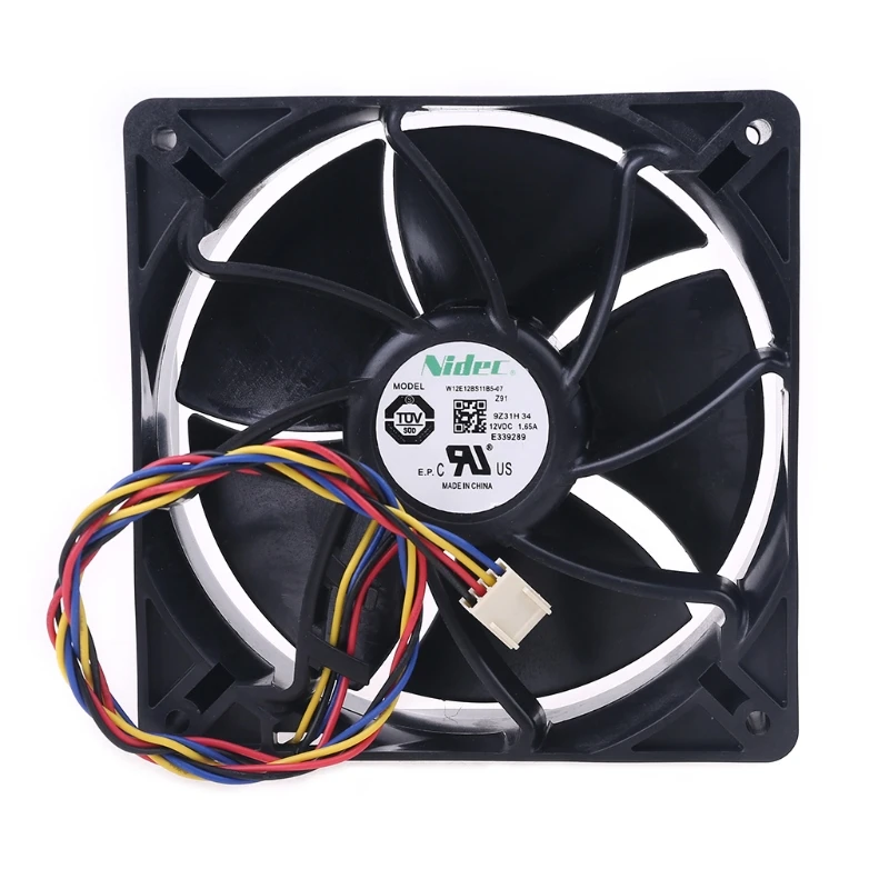 

W12E12BS11B5-57 For Nidec 12038 DC12V 1.65A PWM Cooling Fan 12cm 6000RPM Ant S7 S9 fan 4wire BTC L93A