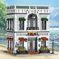 moc creative city street seafood restaurant model bricks compatible with 19008 architecture building blocks toys for kids gifts