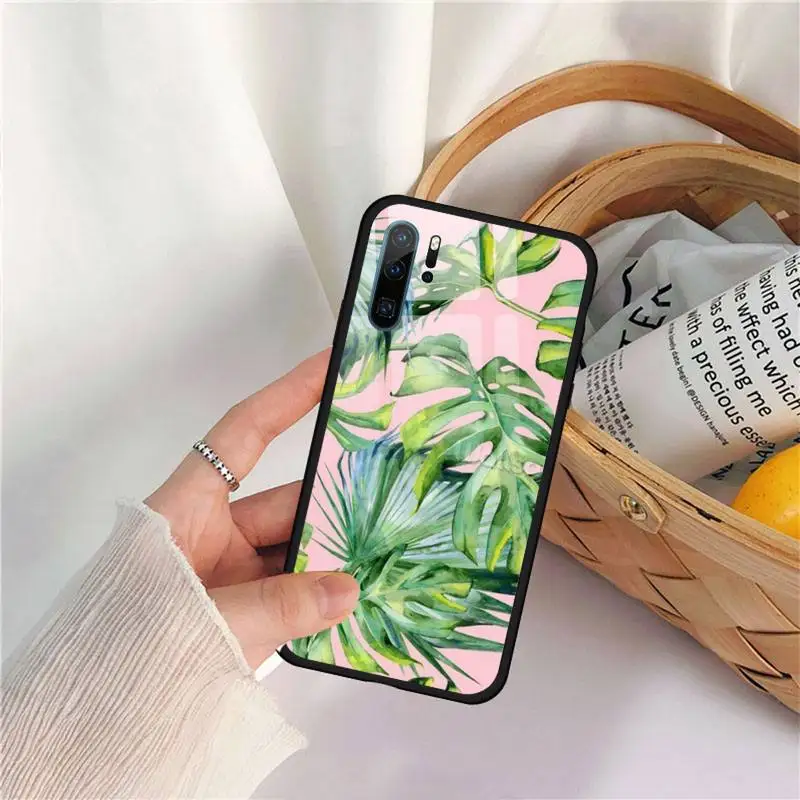 

Retro Flower Leaf Phone Case Tempered glass for Huawei P9 P10 P20 P30 Pro Plus Lite Mate 9 NOVA 3E 3I