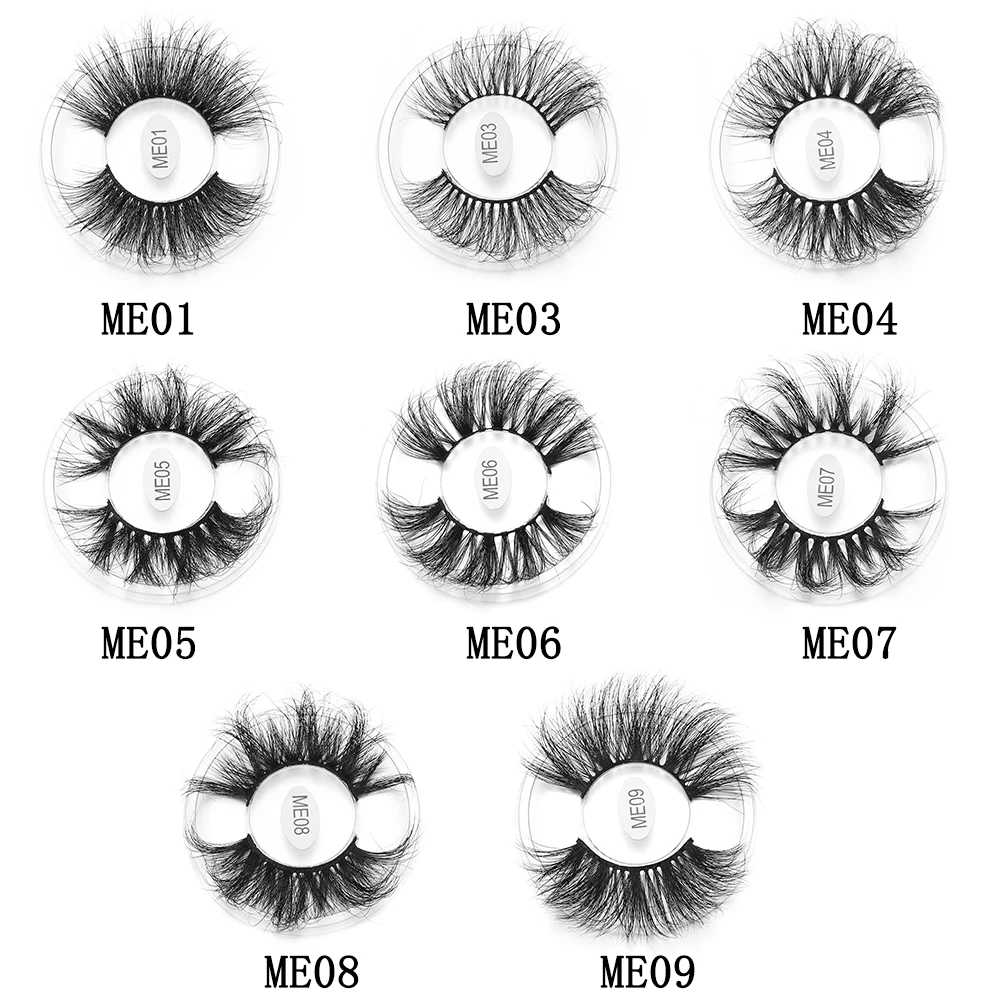 

25MM Mink False Eyelashes Long Dramatic Soft Thick Fluffy Eyelashes Extension Wispies Handmade Lashes Eye Makeup Tools