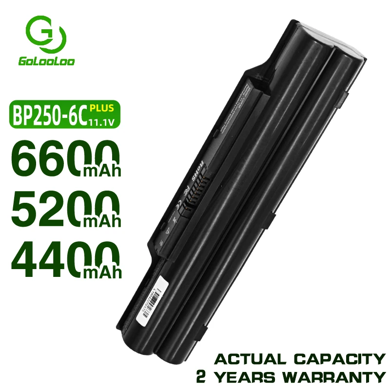 

Golooloo 6 Cells FMVNBP194 FPCBP250 Laptop Battery for Fujitsu LifeBook A530 A531 AH42/E AH530 AH530/3A AH531 LH52/C LH520 LH522