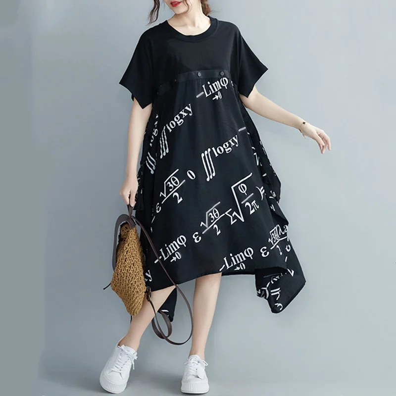 

short sleeve plus size cotton vintage dresses for women casual loose midi woman summer dress elegant clothes 2021 sundress