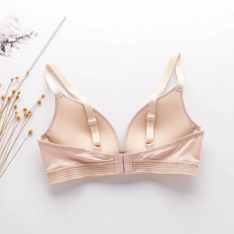 

2020 New Style Silk Bra Lace Sexy Underwear Shiny Side Bra Push up Breast Hugging Mulberry Silk Bra Women