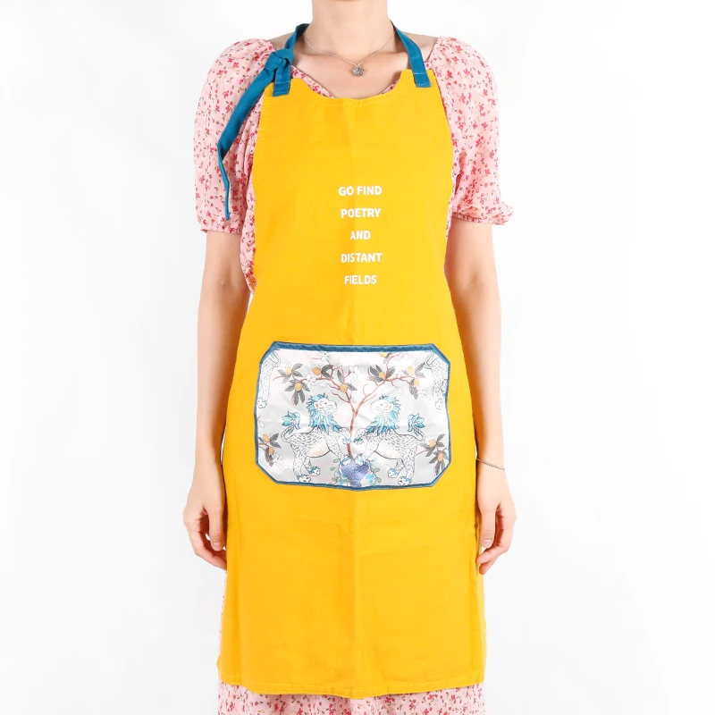 Фартук китайский классический стильный с узором хлопковый нагрудник без рукавов