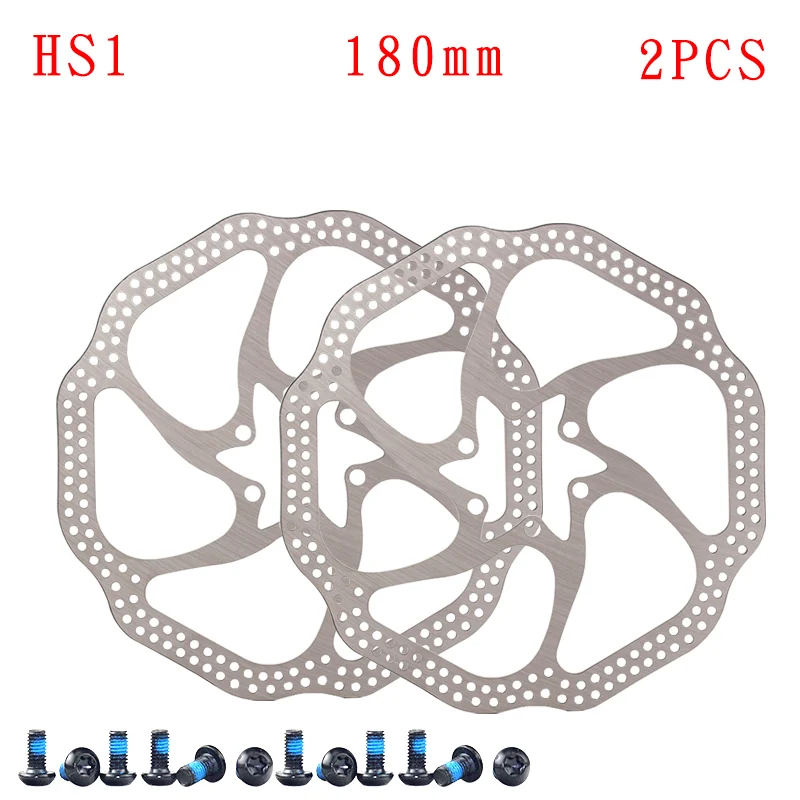 HS1 180mm 2PCS 1 шт. 410 материал HS1 160 мм 180 мм 6 болтов MTB горный велосипед диск гидравлический горный велосипед дисковый тормозной ротор части - Цвет: HS1 180mm 2PCS
