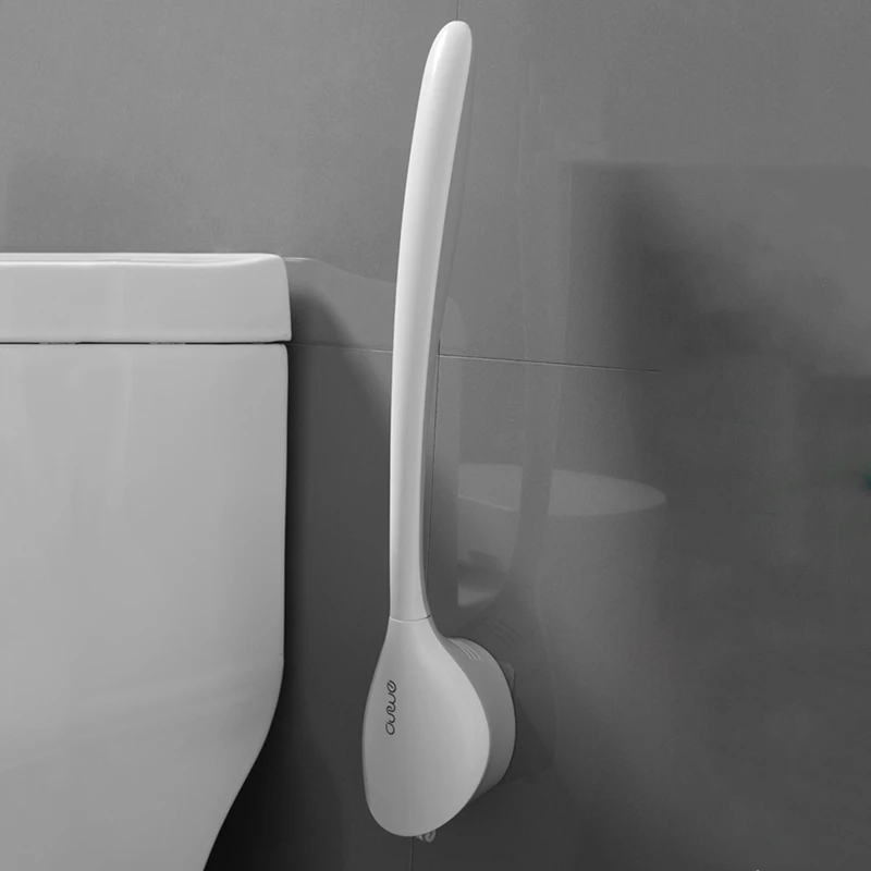 

Toilet Brush Soft Bristle Wall-mounted Bathroom Toilet Brush Holder Set Clean Tool Durable Thermo Plastic Rubber Home Tools
