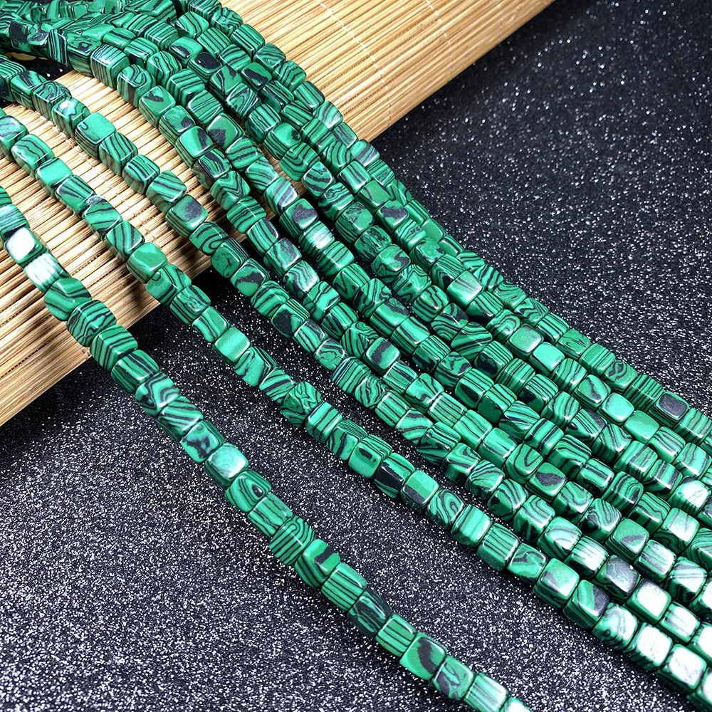 

65pcs Natural Stone Beads Square for Jewelry Making Necklace Bracelet Earrings Size 6x6mm Length 40cm