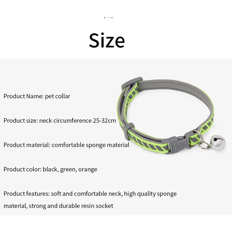 

Reflective Cats Collars With Bell Adjustable Dog Collars Soft Neck Rope Pet Outdoor Safety Necklace for Dogs Cats Pet Supplies