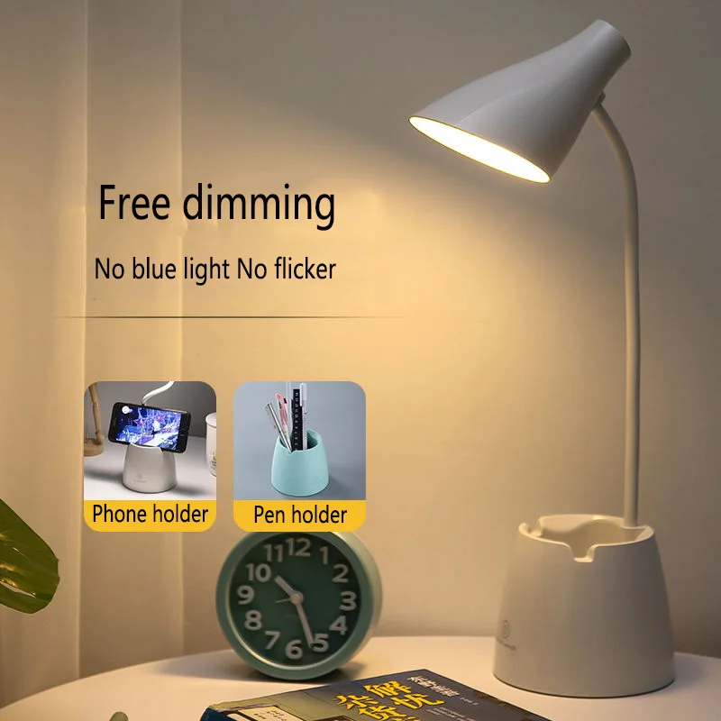 

Настольная лампа с защитой глаз, обучающий ночник для студенческого общежития и спальни с USB-зарядкой и штепсельной вилкой, прикроватная ла...