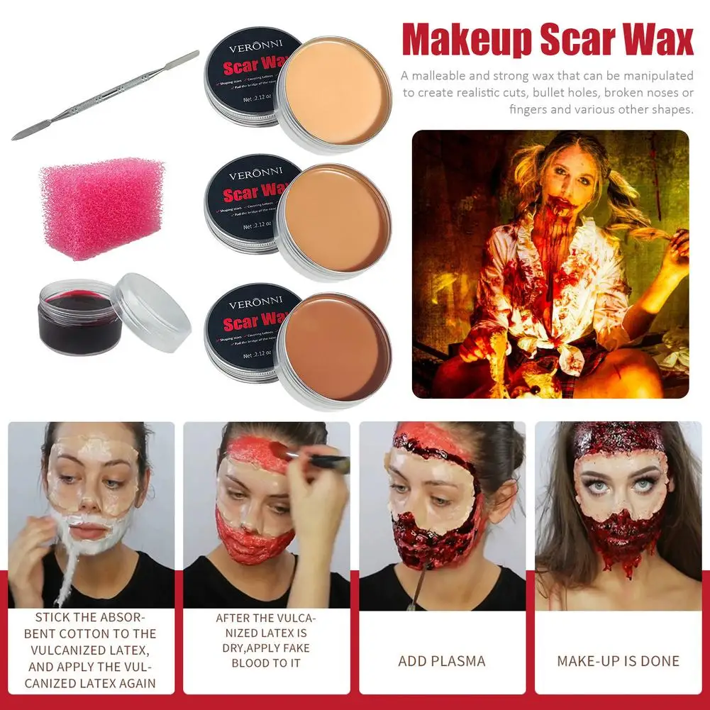 Набор воска для макияжа воск со специальным эффектом тела Хэллоуина окраски лица