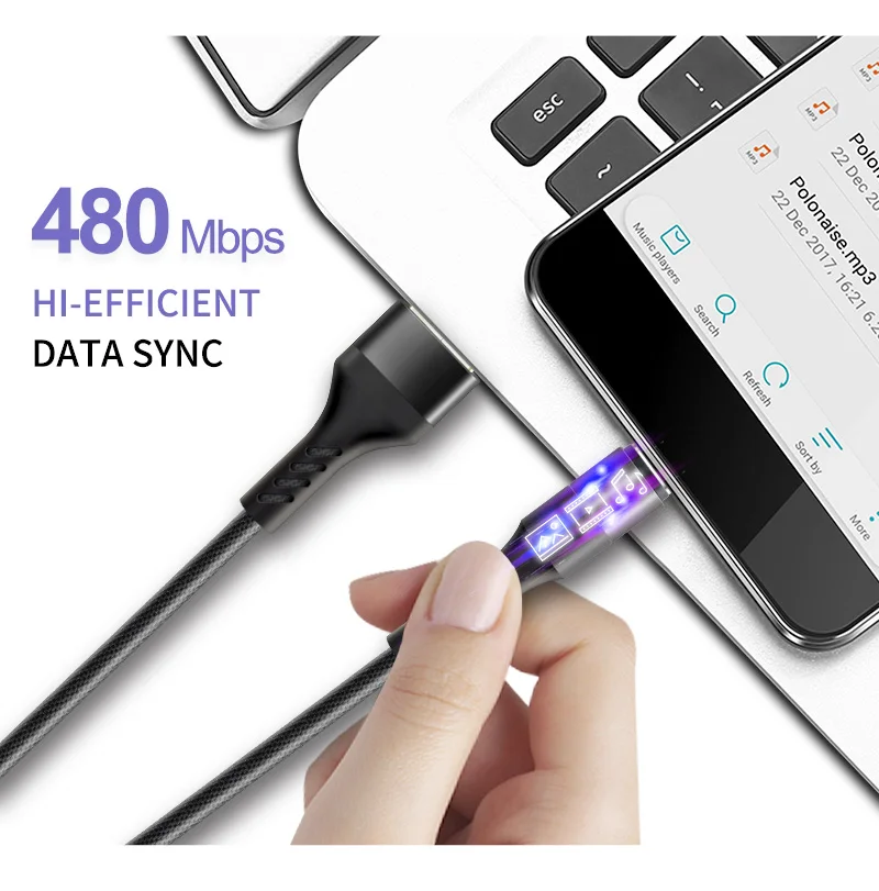 Кабель USB C кабель type C кабель для мобильного телефона Быстрая зарядка телефонный кабель для samsung S9 huawei P10 nintendo Oneplus 5 черный C245