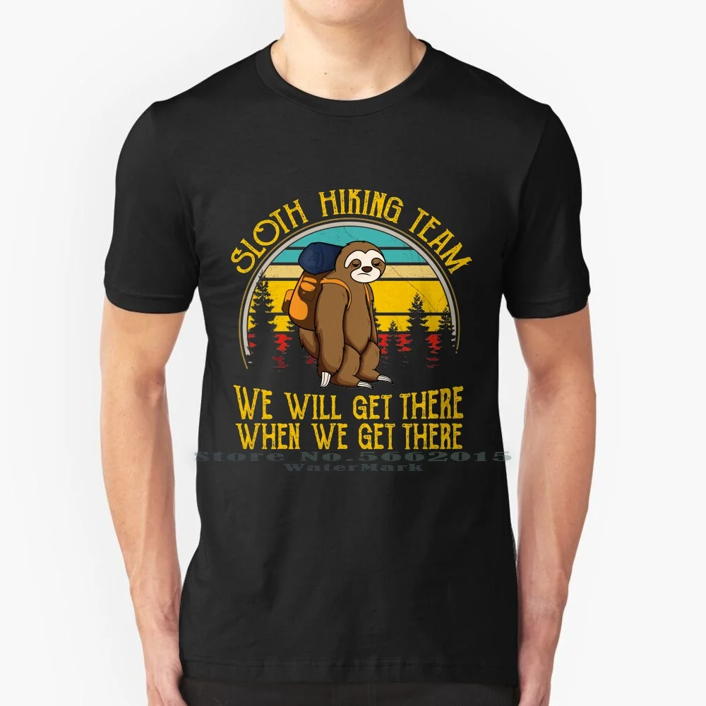 

Sloth Hiking Team We Will Get There Funny Vintage 100% Cotton T Shirt Hiking Sloth Shirt Funny Sloth Hiking Team Shirt Vintage