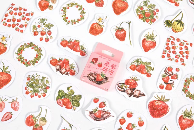 

Happy strawberry decorative sticker(1pack=46pieces)