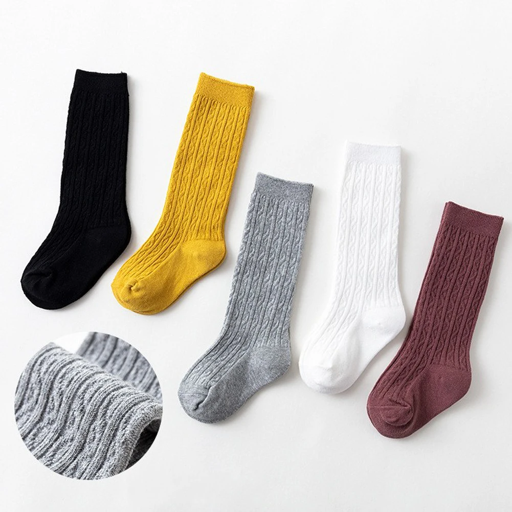 Детские носки для маленьких девочек Мягкие хлопковые до колена Дышащие малышей