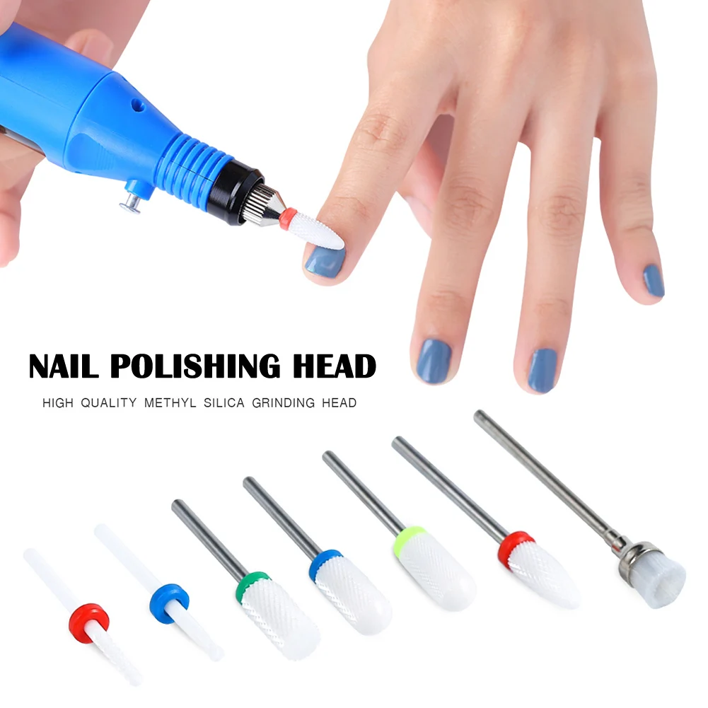 

7 шт. профессиональные практические Фрезер для ногтей, сверлильный керамики Вольфрам Сталь сплава биты Шлифовальная головка для ногтей SSwell