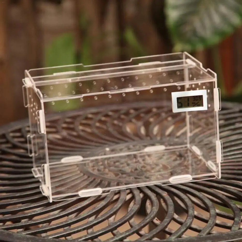 Acrylic Reptile Feeding Box Insect Lizard Spider Breeding Cage Hatching Container All-round Transparent |