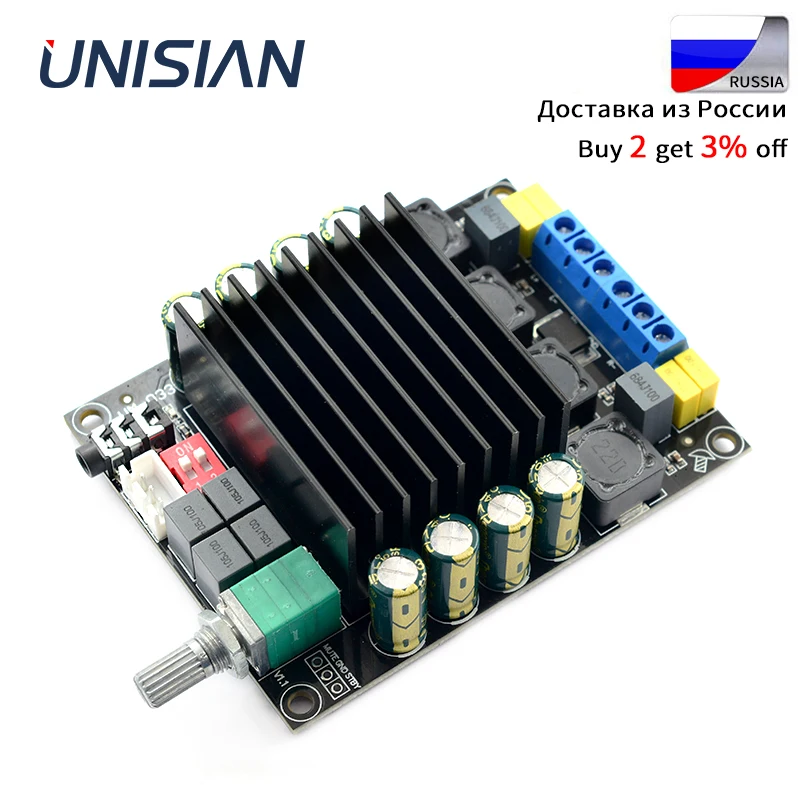 Плата аудио усилителя UNISIAN TDA7498 Hi Fi цифровой 2 0 каналов усилитель класса D выход