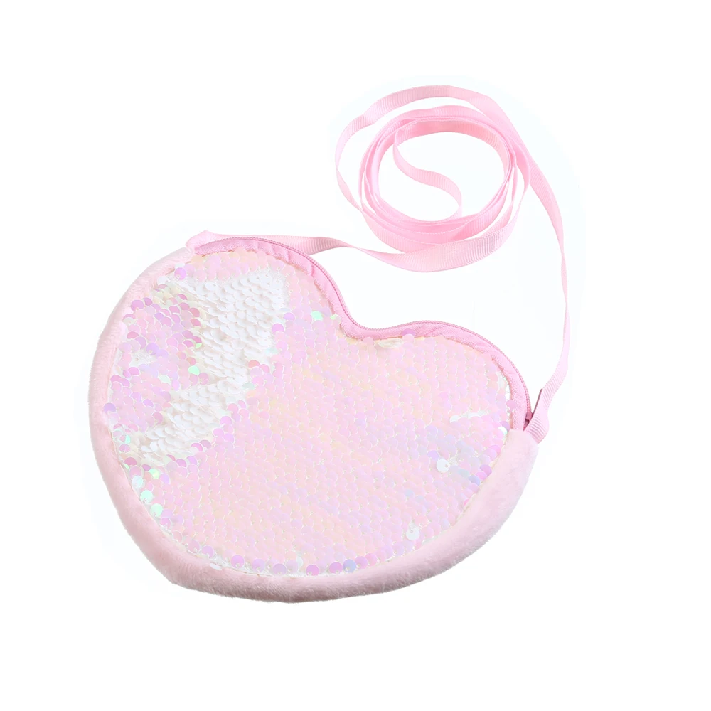

2019 Lovely Children Kid Fashionable Sequins Coin Purse Girls Love Heart Wallet Clutch Love Bag Handbag