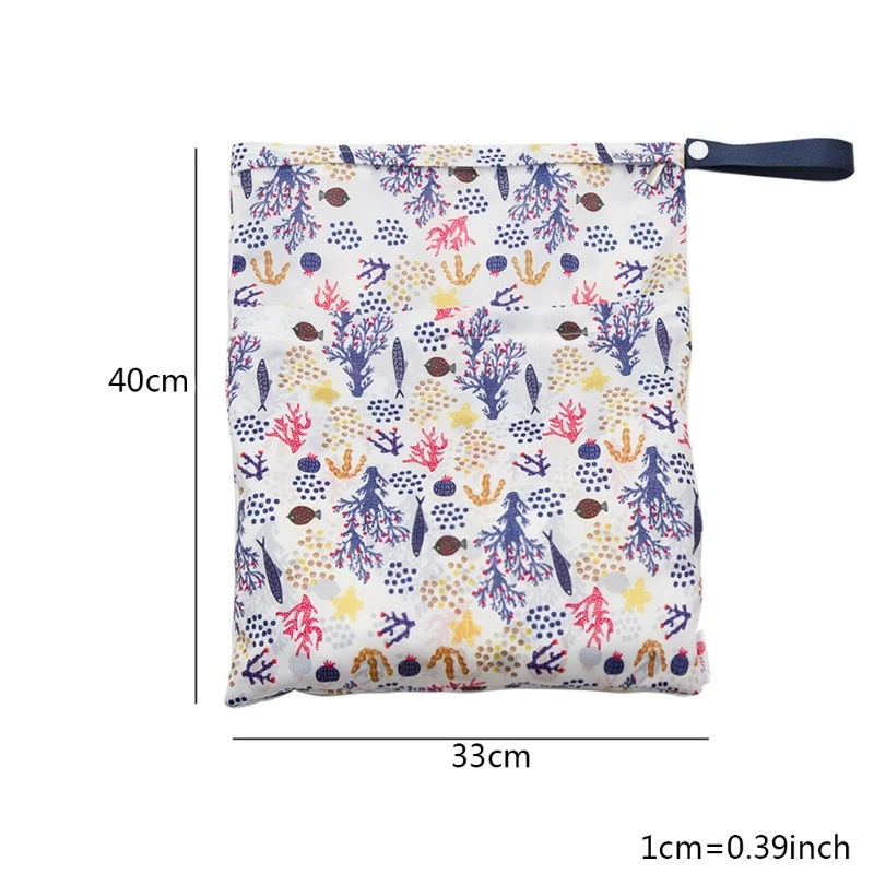 

C5AA Waterproof Reusable Wet Bag Printed Pocket Nappy Bags PUL Travel Wet Dry Bags 29x36cm Diaper Bag