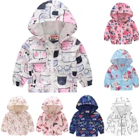 2021 spring summer autumn boys and girls fashion thin flower hooded clothes jacket childrens zipper cardigan jacket toddler