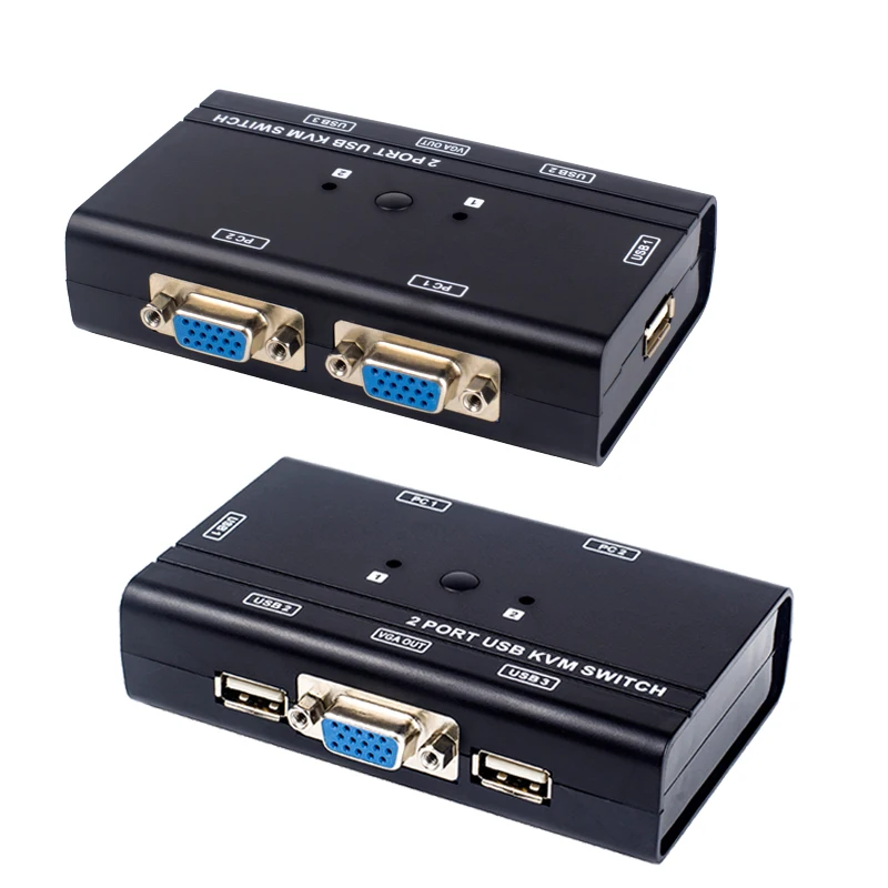 2 порта USB2.0 kvm переключатель с ручным управлением ПК узла 1 комплектом USB