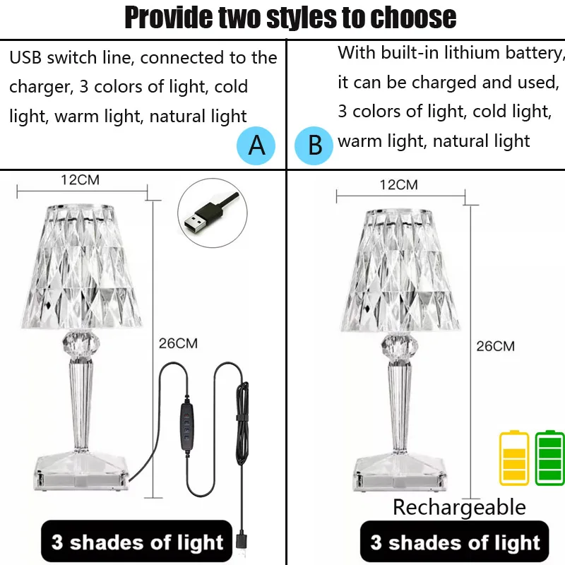 

Desk Night Light USB Crystal Projector Atmosphere Led Table Lamp Room Decor Nights Lamp Lights For Bedroom Home Decoration