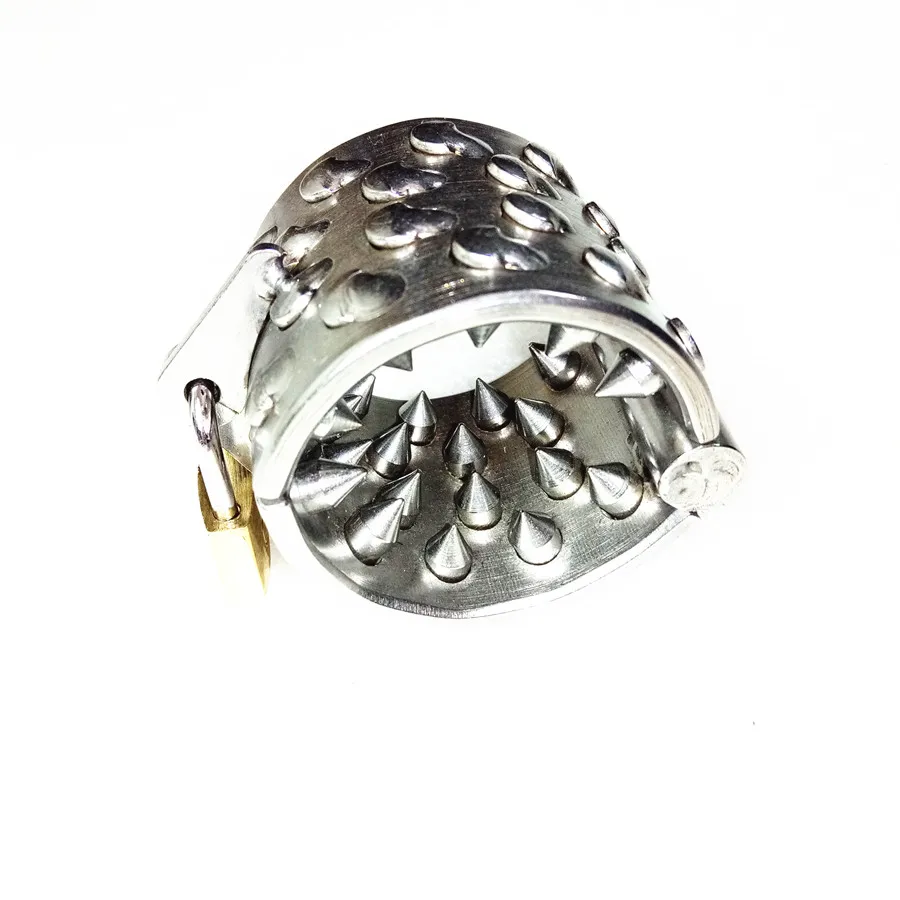 БДСМ шар для пениса из нержавеющей стали растягивающее кольцо с шипами мошонки