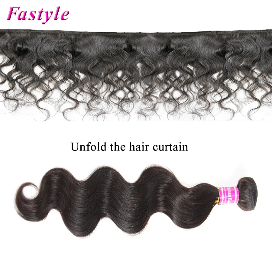 Необработанные бразильские необработанные волнистые волосы 3 пряди с кружевной