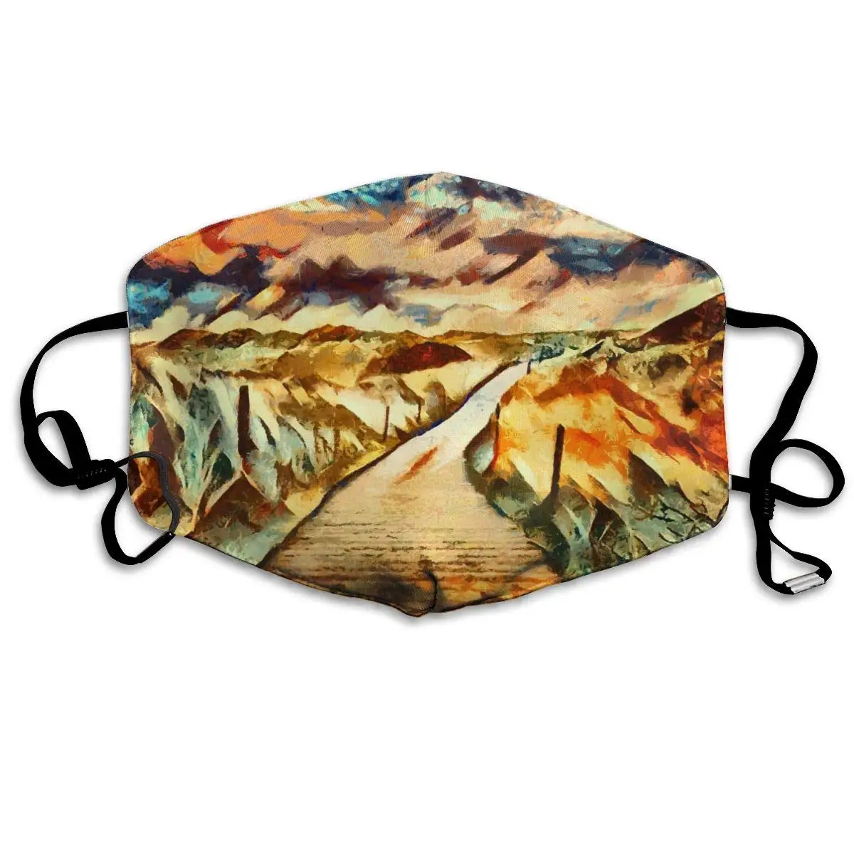 

Painting-art Washable Reusable Mask, Cotton Anti Dust Half Face Mouth Mask For Kids Teens Men Women With Adjustable Ear Loops