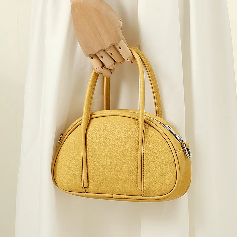 Brand Luxury Soft PU Leather Handbags Women Bags Circular Designer Top-handle Bag Female Shoulder Crossbody Bags Ladies Purse