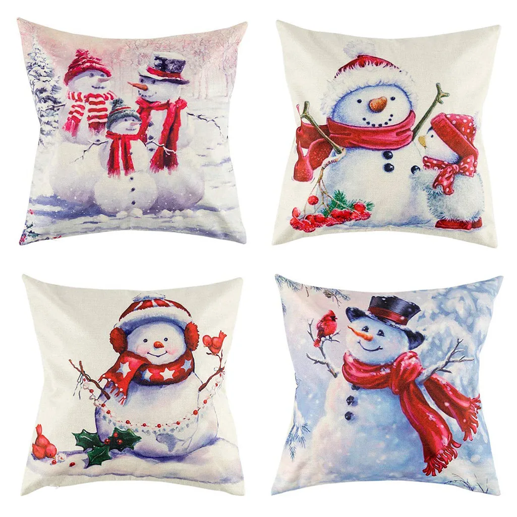 

Christmas Pillow Case Sofa Car Christmas Printing Dyeing Sofa Bed Home Decor Pillow Cover Cushion W807