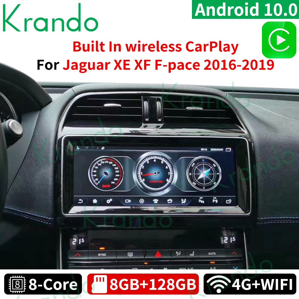 

Krando 10.25''Android 10.0 Car Radio DVD Navigation System For Jaguar XE XEL XF XFL F-TYPE XJ 2016-2019 Multimedia Player 8+128G