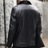 leather men winter genuine jacket natural liner sheepskin mens jackets plus size mink fur coat yn2279 yy720