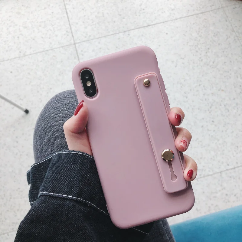 Простой ярких цветов браслет кронштейн чехол для iphone 11 Pro Max 8 7 плюс 6 для iphone X XR XS MAX чехол для apple силиконовый чехол