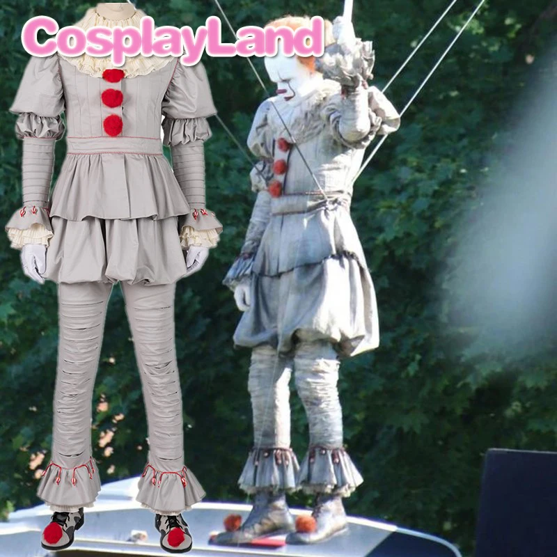 Стивен Кинг это 2 Косплей Костюм это танцы клоун Pennywise полный костюм Хэллоуин вечерние террор фильм косплей наряд сапоги