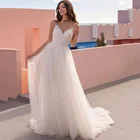 Простое винтажное свадебное платье, корейское платье невесты из Турции, кружевные пляжные свадебные наряды на бретелях-спагетти с открытой спиной, трапециевидного силуэта, 2021