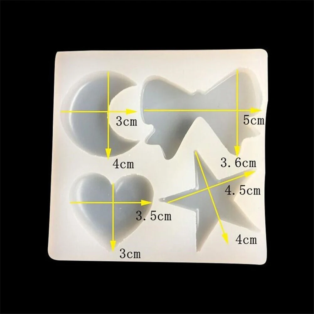 

Moon Star Bowknot Heart Silicone Mold Craft Jewelry Pendant Making DIY Tool