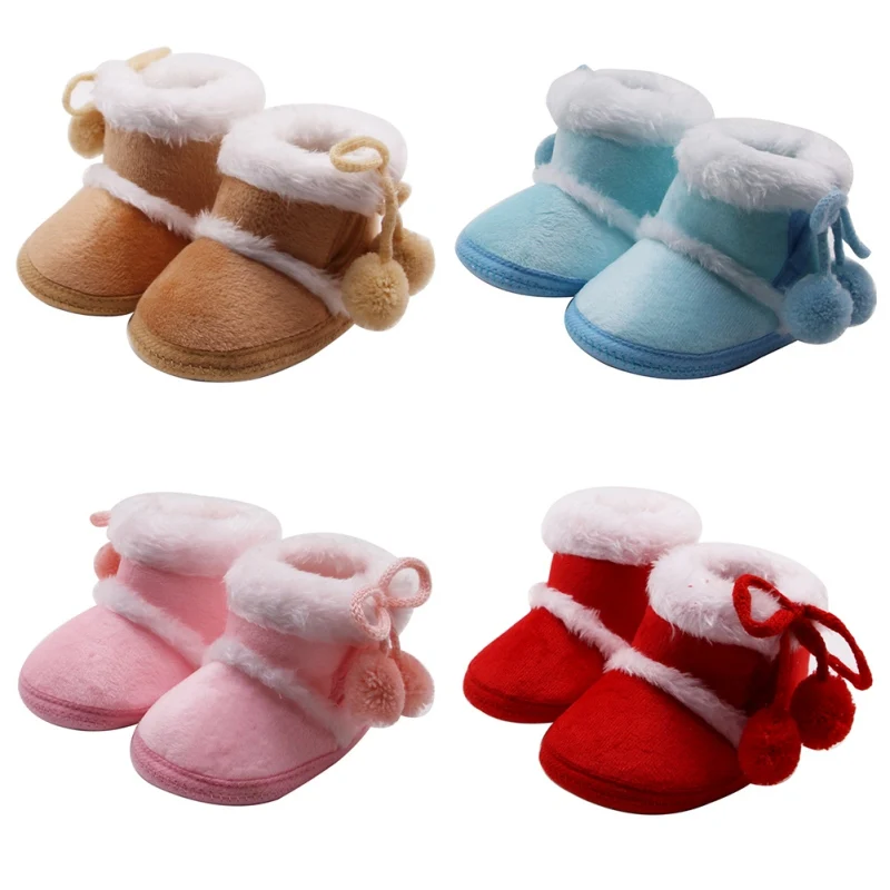 

Toddler Newborn Girls Boys Shoes Baby Boots Winter First Walkers Tassel Fur Snow Warm Prewalkers Soft Sole No-slip Booties