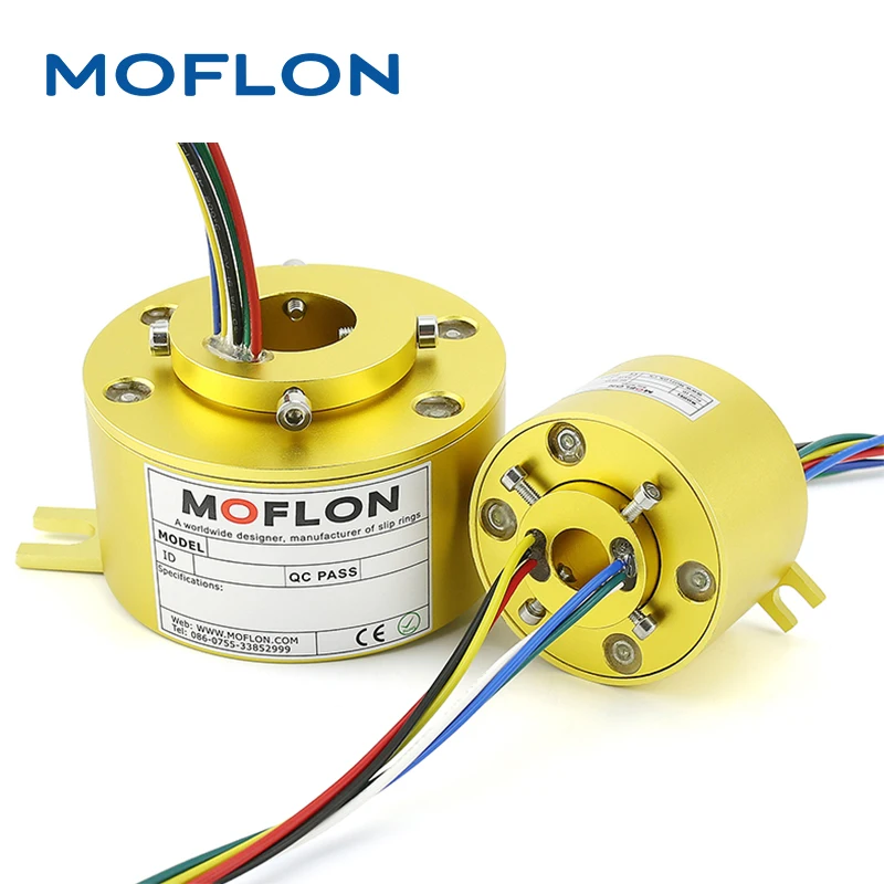 Moflon MT Серия 1~ 108 провода через отверстие 360 Вращающийся промышленный электрический разъем ethernet скользящее кольцо