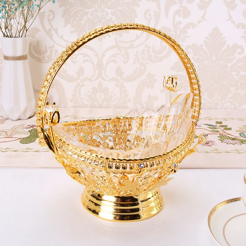 

Fruit tray European glass home decoration living room tea table fruit tray creative cake shelf bar KTV fruit basket
