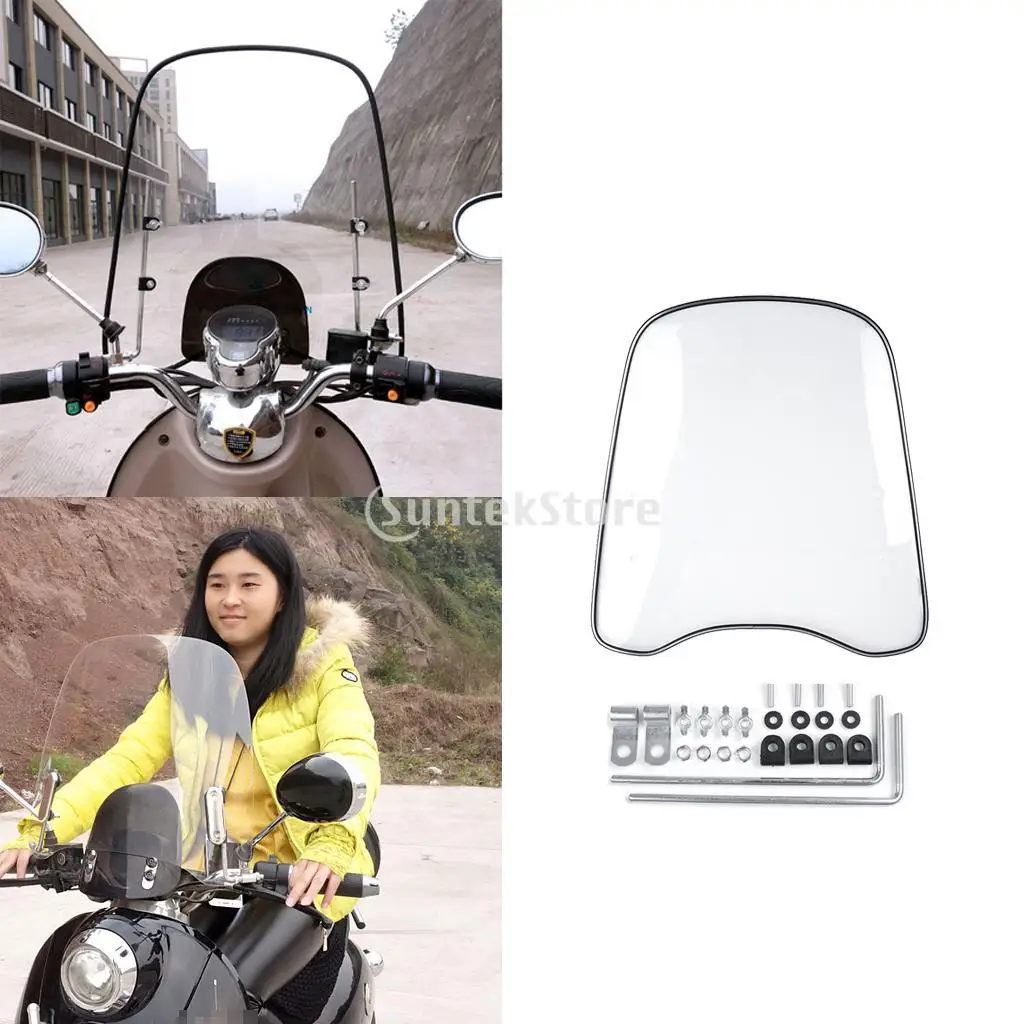 

Universal Transparent Clear Front windshield Clamp-On Variable Windscreen Spoiler Extension For Motorcycle Scooter ATV